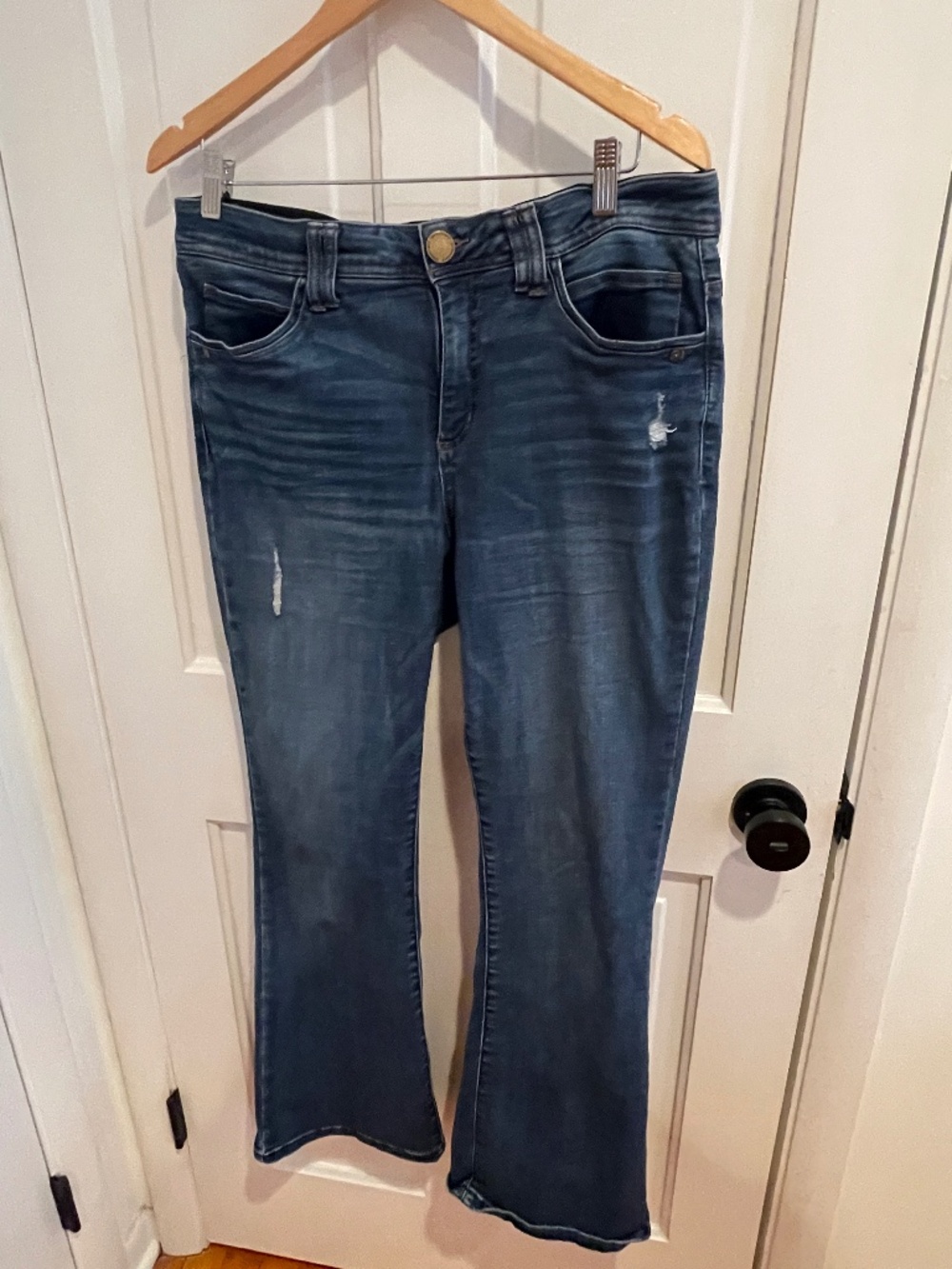 Democracy Ab Solution Bootcut Jeans Medium Wash Distressed Size 12